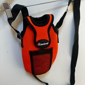 Carnival Cruises Orange Insulated  Flask Water Bottle Bag Shoulder Strap Vintage